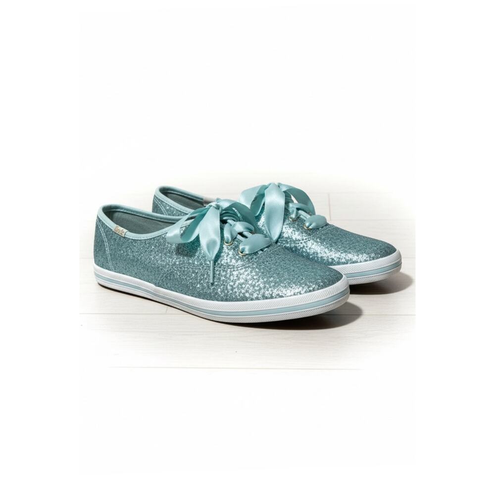Keds x Kate Spade New York Champion Glitter Sneakers Satin Ribbon Laces 8.5